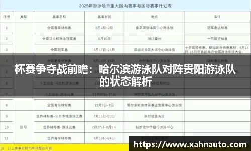 杯赛争夺战前瞻：哈尔滨游泳队对阵贵阳游泳队的状态解析